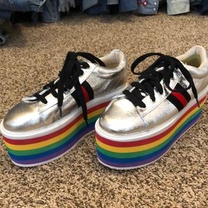 Cape Robbin Rainbow Platform Shoes